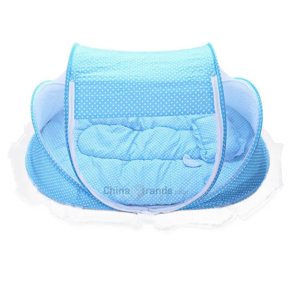 4pcs/Set Baby Crib Sets Portable Folding Type Comfortable Infant Pad with Sealed Mosquito Net Baby Mosquito Net Baby Bedding