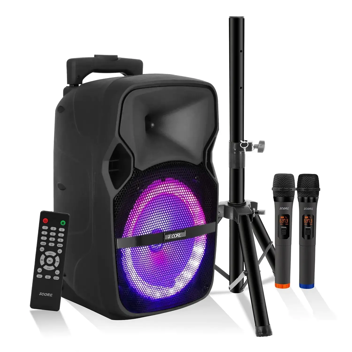 5Core 8 inch PA Portable Bluetooth Party Speaker Karaoke Boombox   2