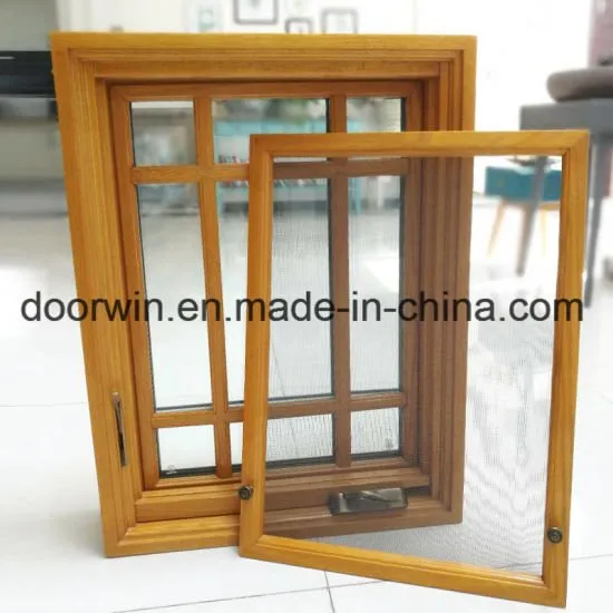 6 Glass Panels Casement Window with Solid Oak Wood Aluminum Cladding and Foldable Crank Handle From American Origim Brand - China Grill Design Crank Window, American Crank Window