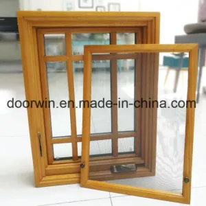 6 Glass Panels Casement Window with Solid Oak Wood Aluminum Cladding and Foldable Crank Handle From American Origim Brand - China Grill Design Crank Window, American Crank Window