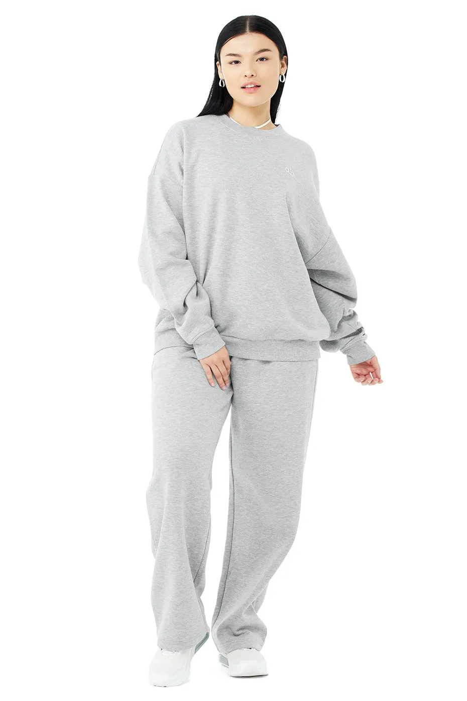 Accolade Crew Neck Pullover & Accolade Straight Leg Sweatpant Set - Athletic Heather Grey