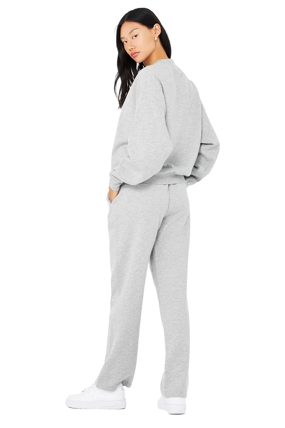 Accolade Crew Neck Pullover & Accolade Straight Leg Sweatpant Set - Athletic Heather Grey