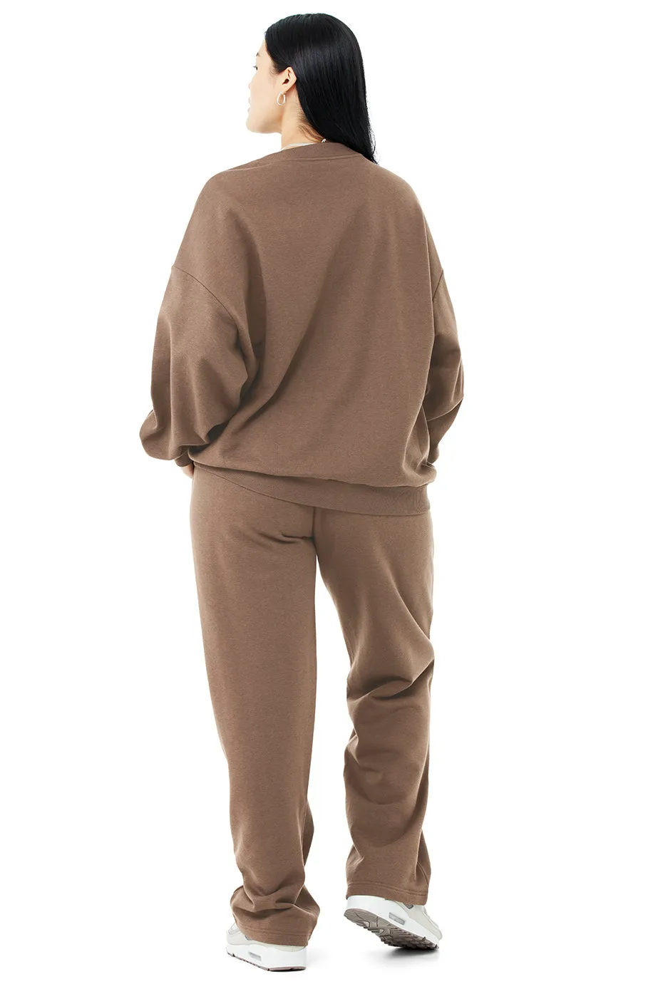 Accolade Crew Neck Pullover & Accolade Straight Leg Sweatpant Set - Hot Cocoa