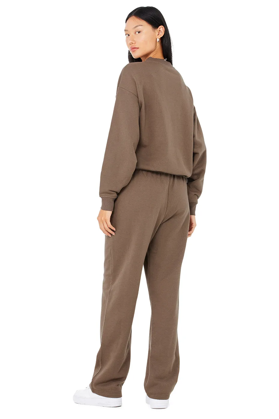 Accolade Crew Neck Pullover & Accolade Straight Leg Sweatpant Set - Hot Cocoa