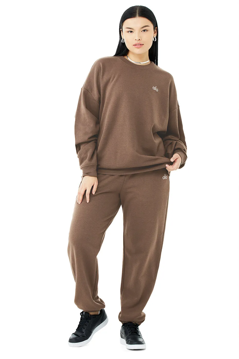 Accolade Crew Neck Pullover & Accolade Sweatpant Set - Hot Cocoa