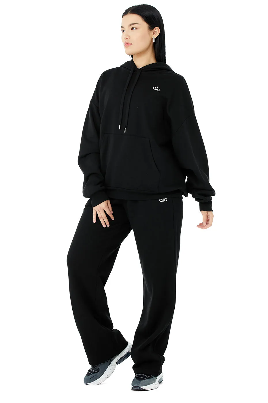 Accolade Hoodie & Accolade Straight Leg Sweatpant Set - Black