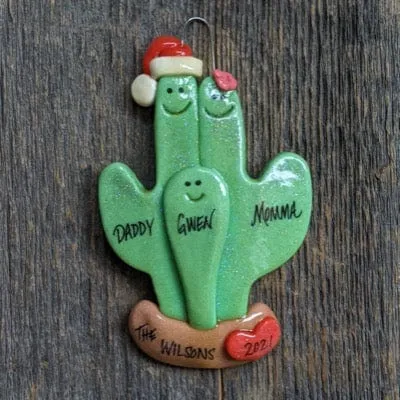 Cactus Family Christmas Ornament