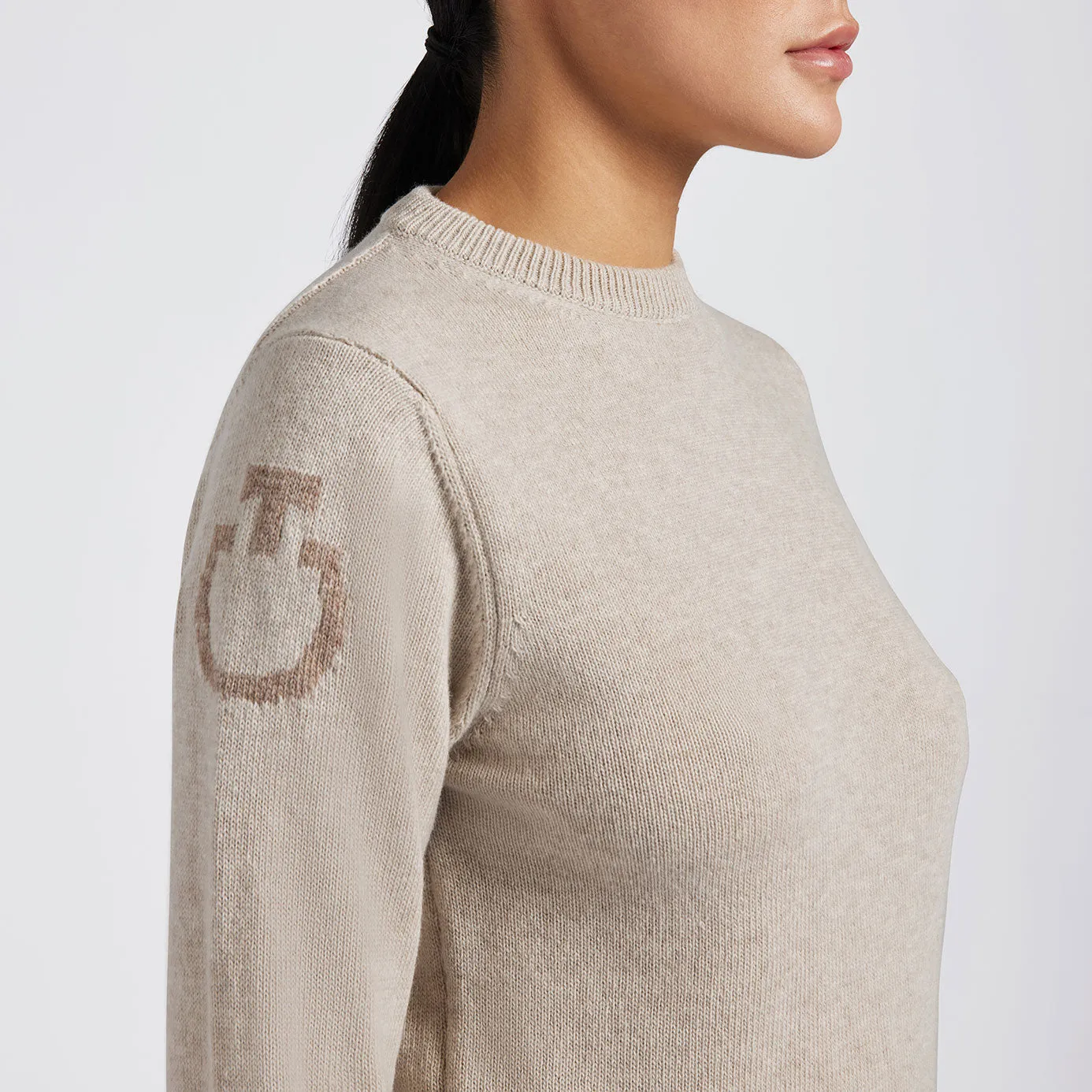 Cavalleria Toscana Pure Wool Crew Neck Sweater - Sand