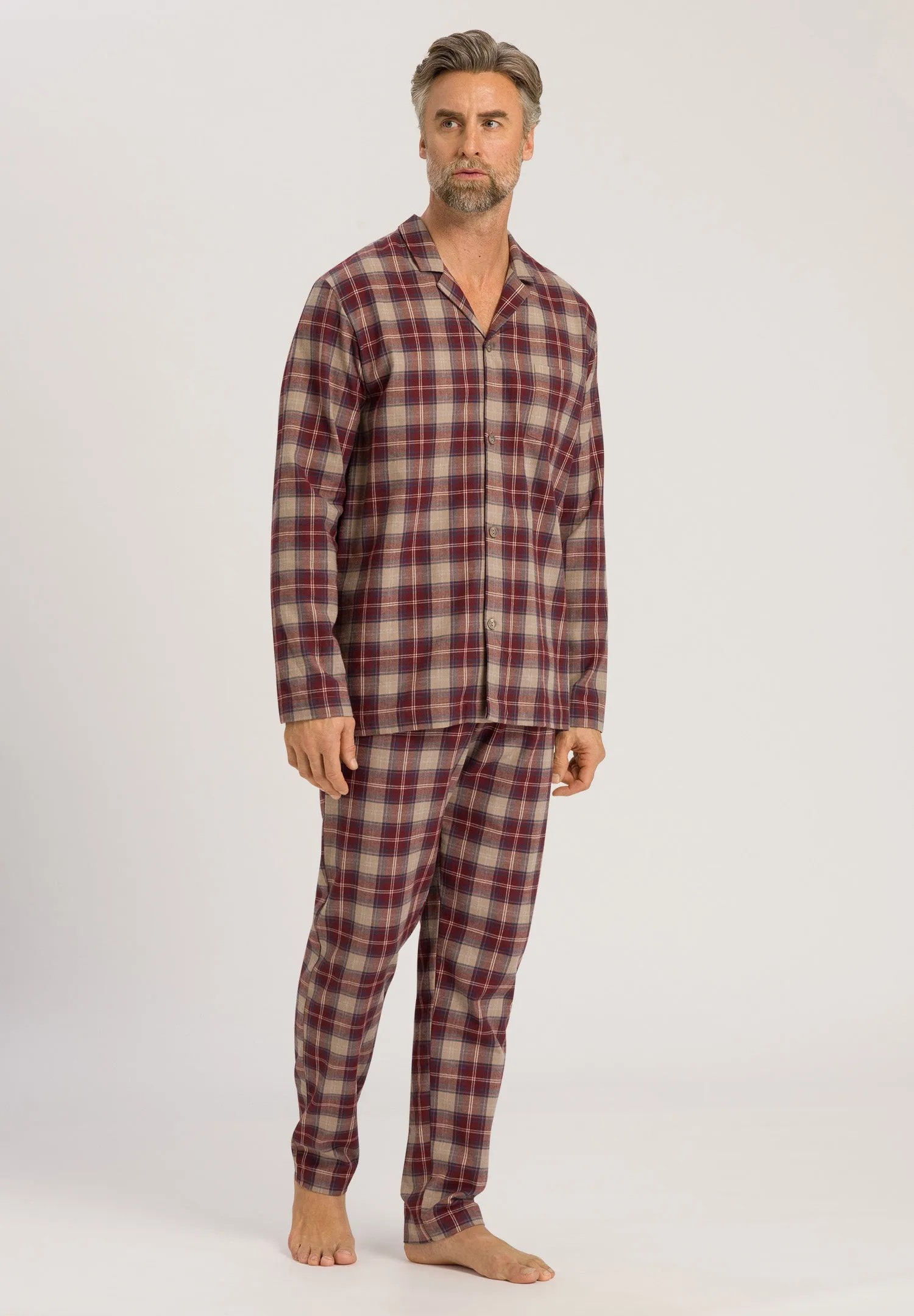 Cozy Comfort Cotton Flannel Button Front Pajama Set | Homey Check 75724-2388