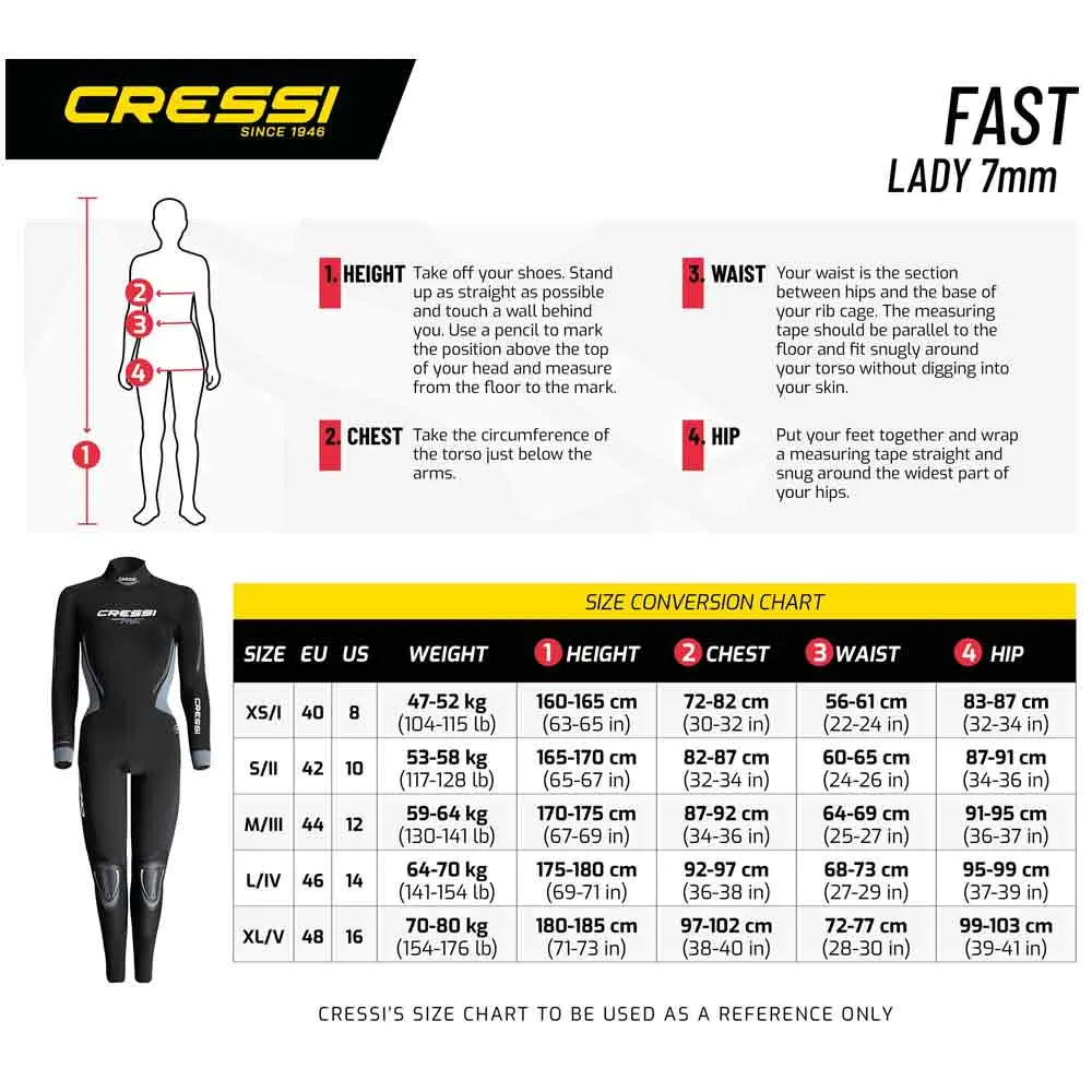 Cressi Fast Women's Scuba Diving Wetsuit