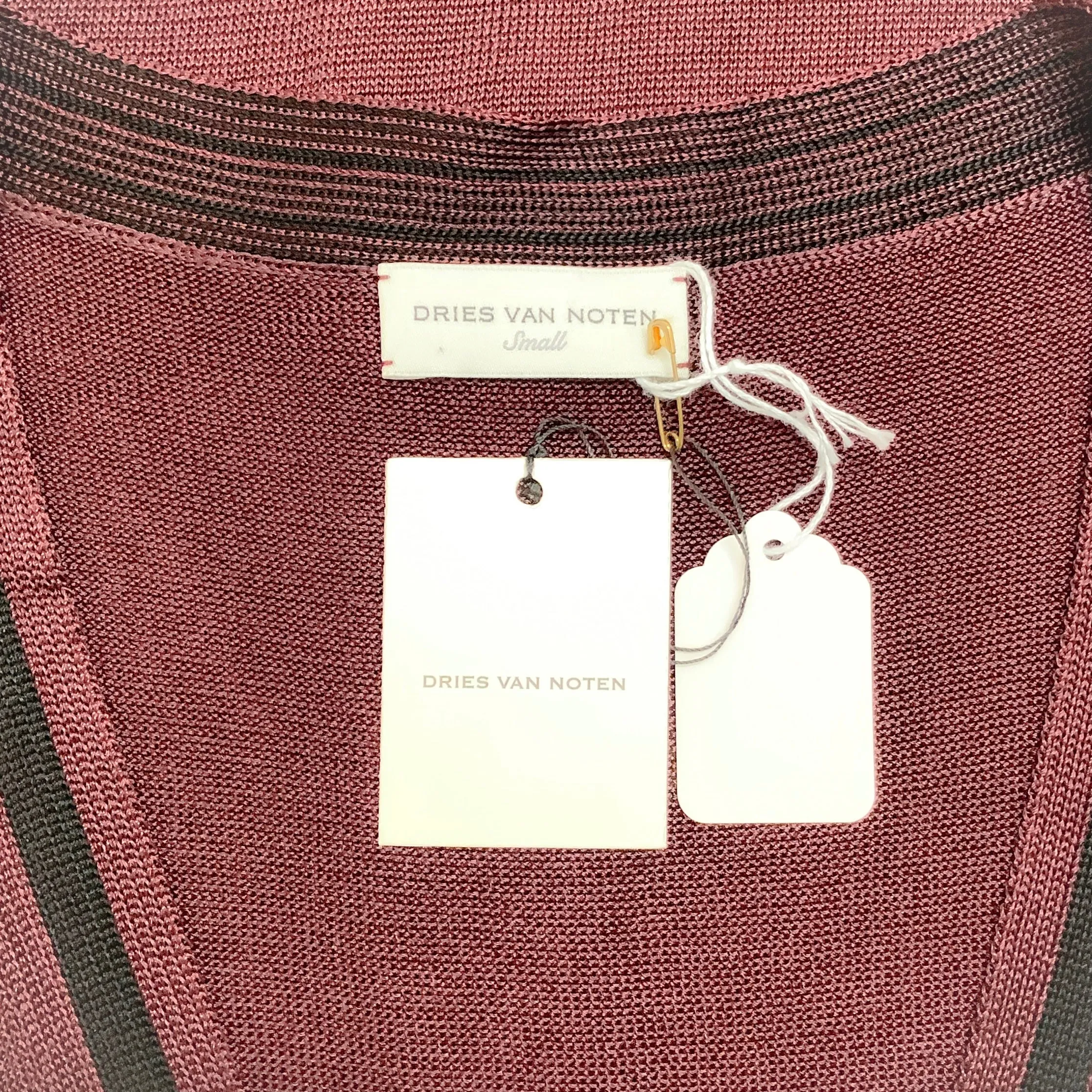 Dries van Noten Burgundy Marjella V Neck Sweater