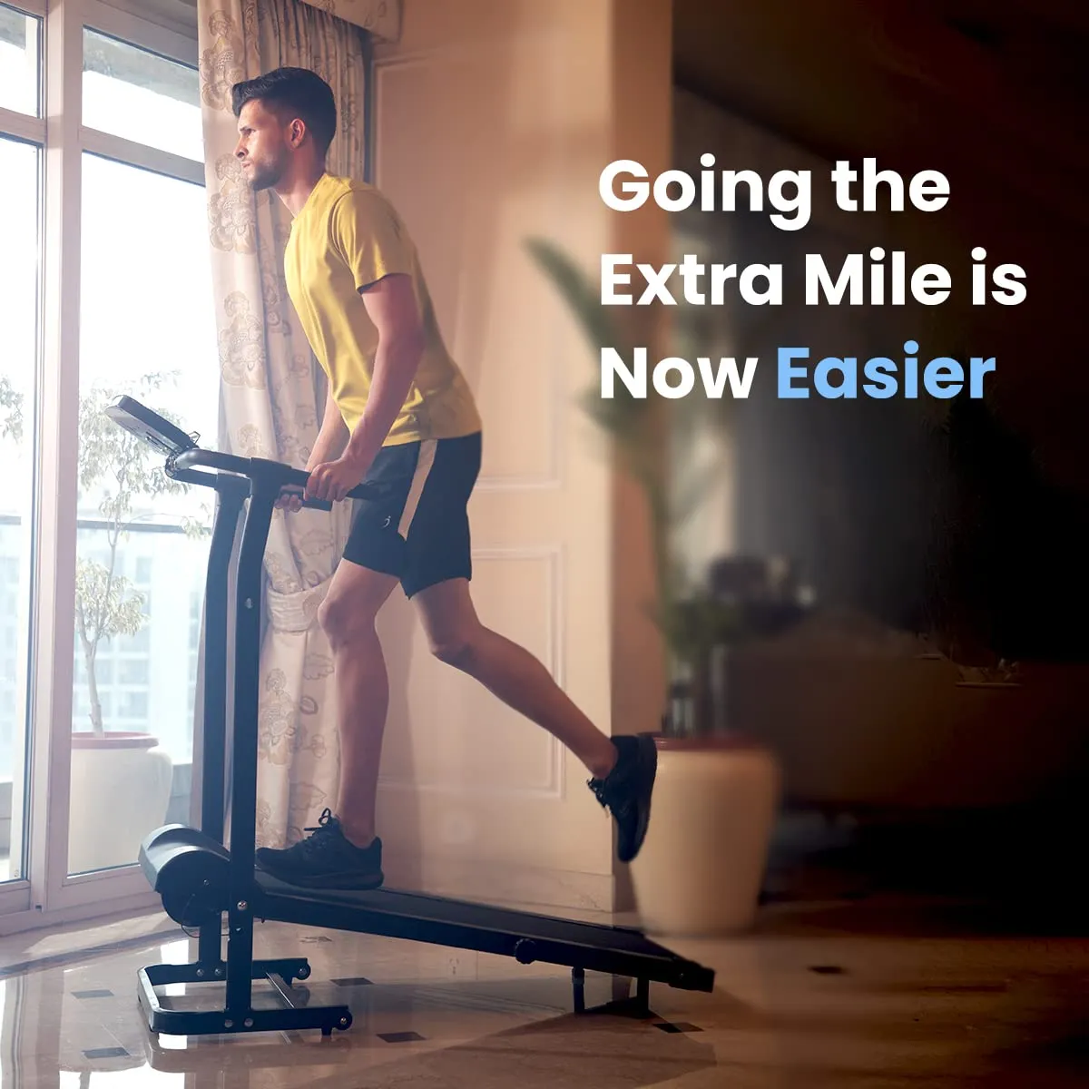 ELEV8 by Reach Manual Treadmill | Foldable Treadmill with Wheels | Walking & Running Machine for Home Gym | with Manual Incline | Max User Weight 100 Kgs | 12 Month Warranty