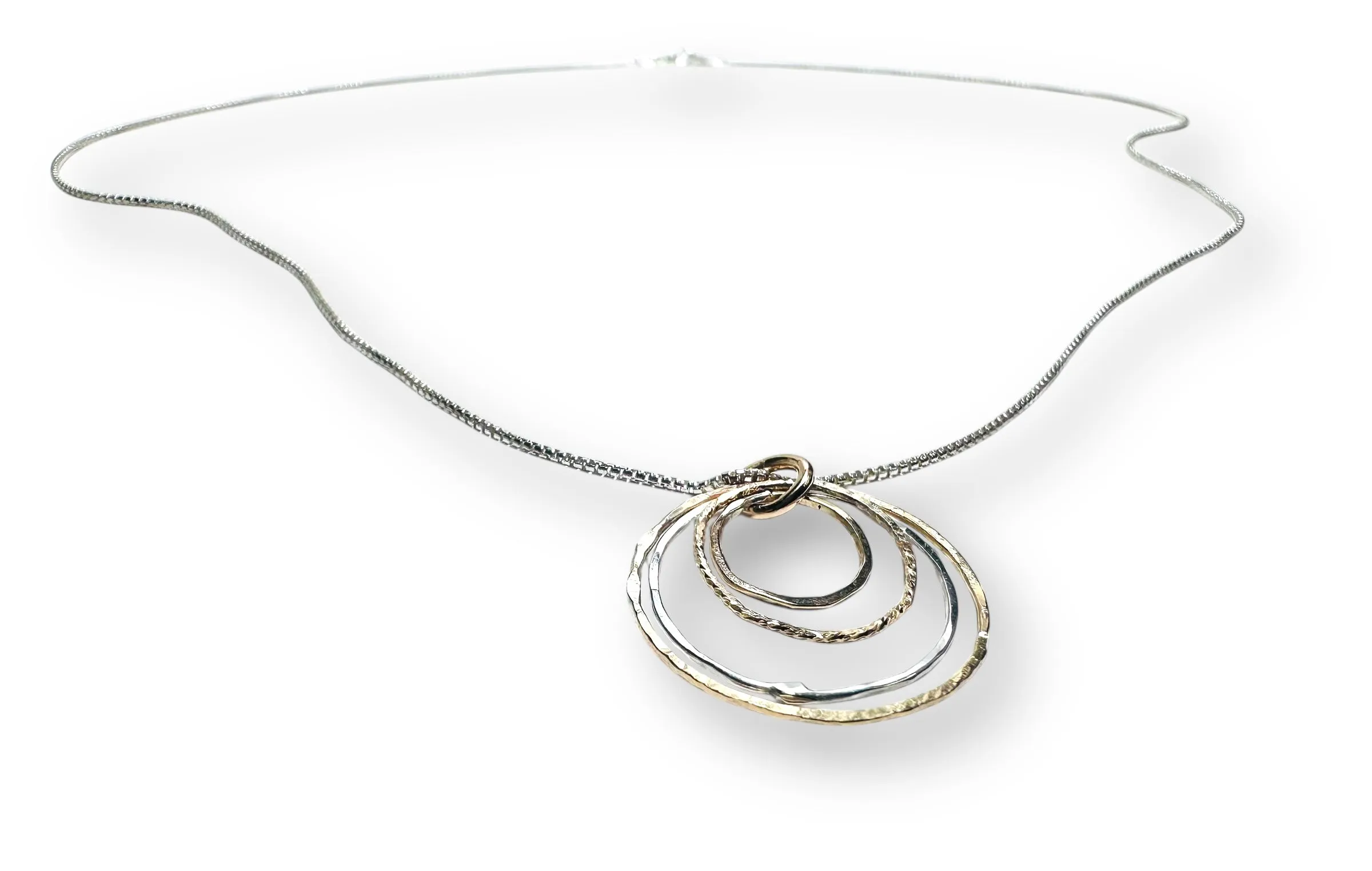 Family Circle Necklace/ Infinity Necklace/gold and Silver Necklace