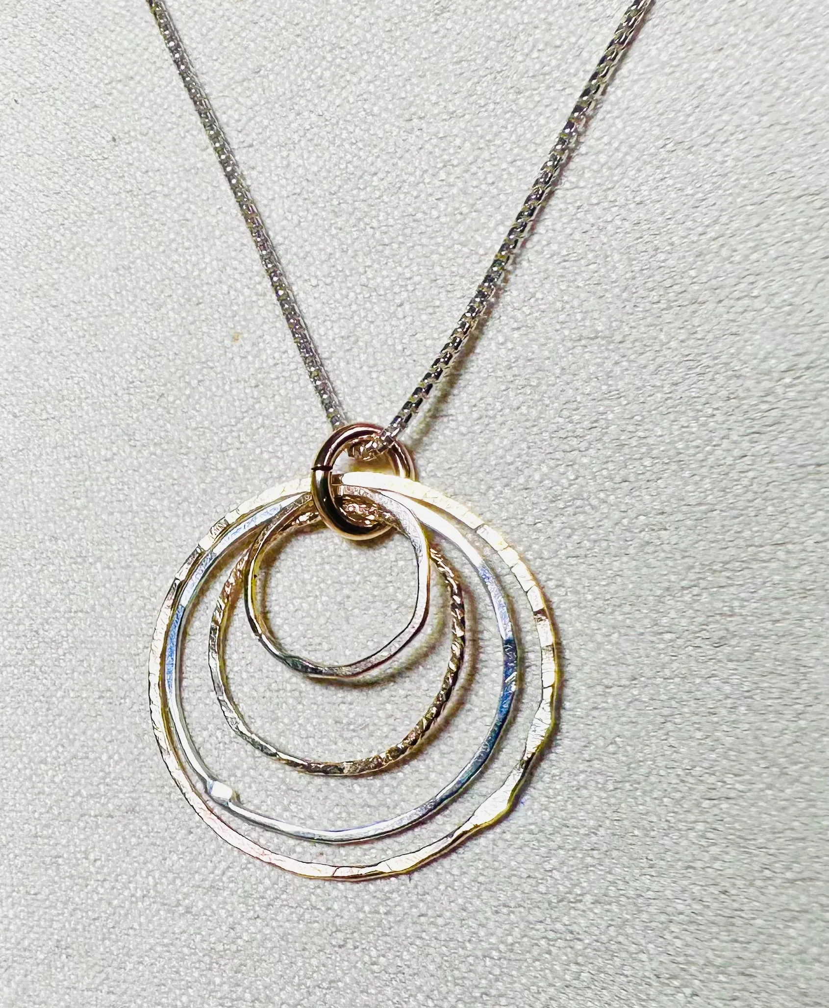 Family Circle Necklace/ Infinity Necklace/gold and Silver Necklace