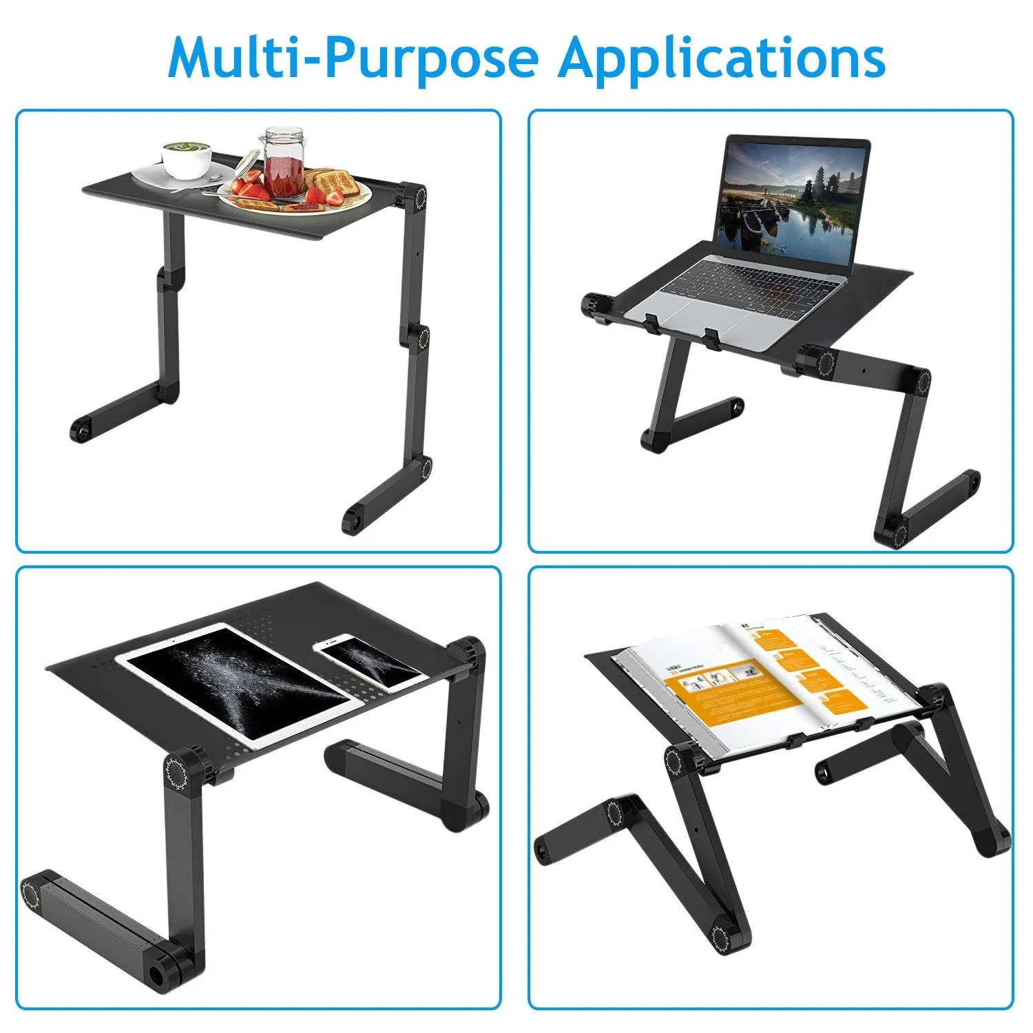 Foldable Laptop Table Bed Notebook Desk with Mouse Board