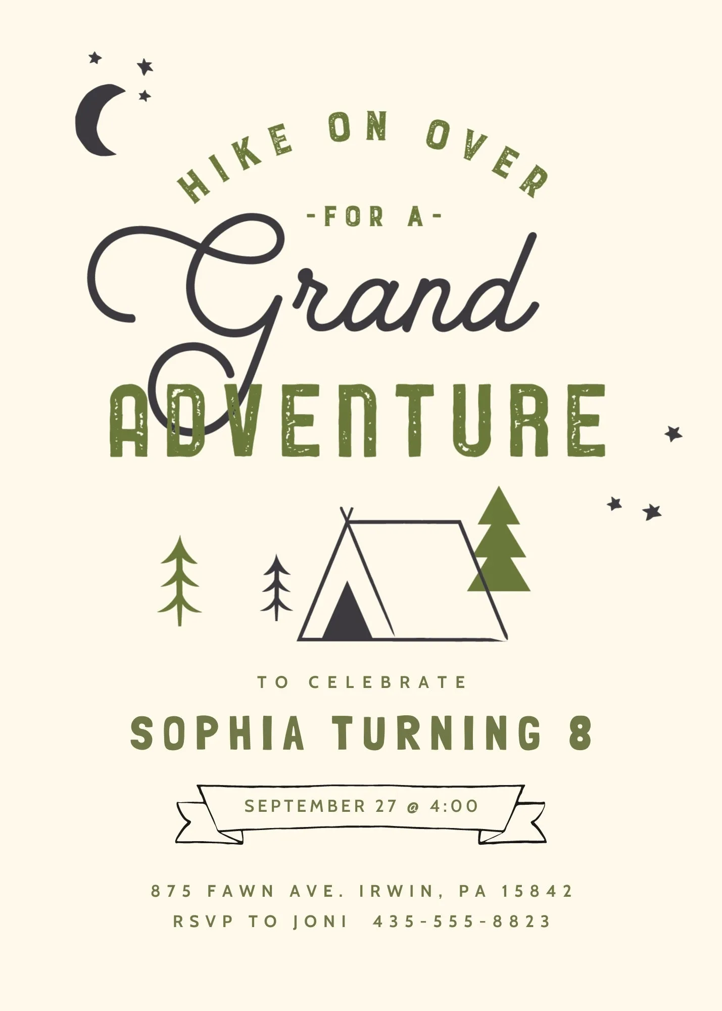 Free Adventure Customizable Birthday Invite