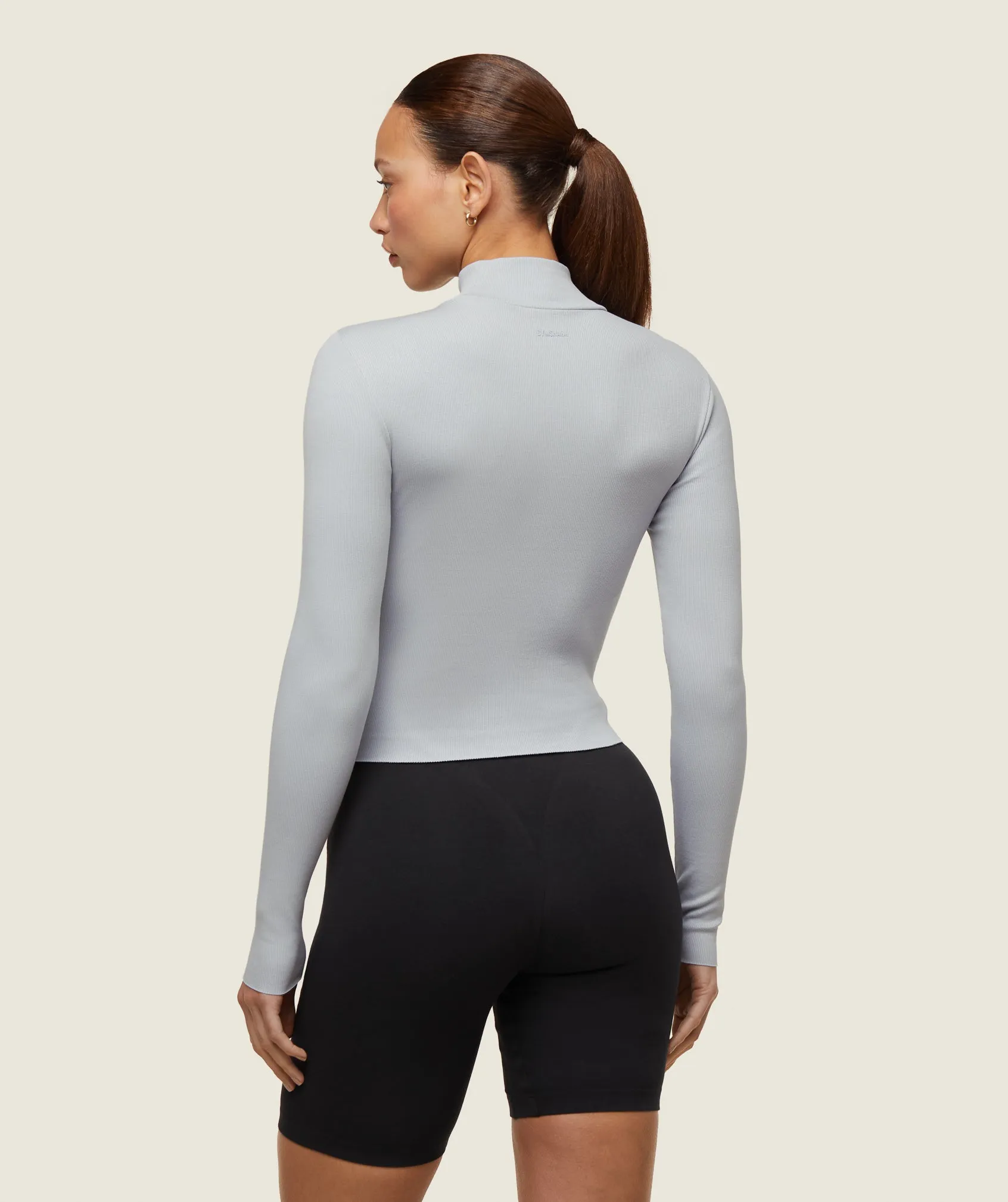 Gymshark everywear Long Sleeve Ribbed Turtle Neck - Ice Grey