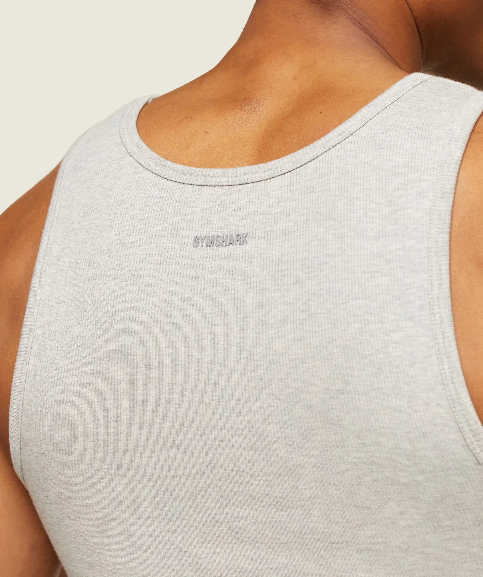 Gymshark everywear Ribbed Tank - Light Grey Core Marl