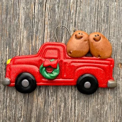 Holiday Truckload of Potatoes Christmas Ornament