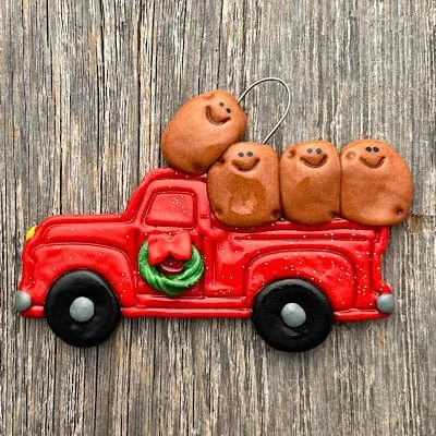 Holiday Truckload of Potatoes Christmas Ornament