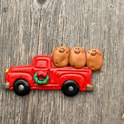 Holiday Truckload of Potatoes Christmas Ornament