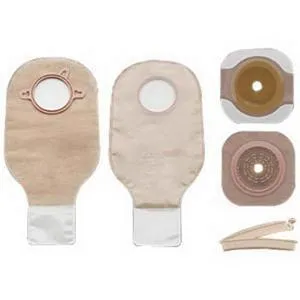 Hollister New Image Two-Piece Non-Sterile Drainable Colostomy/Ileostomy Kit 3-1/2" Stoma Opening, 4" Flange, Clamp Closure, Ultra Clear