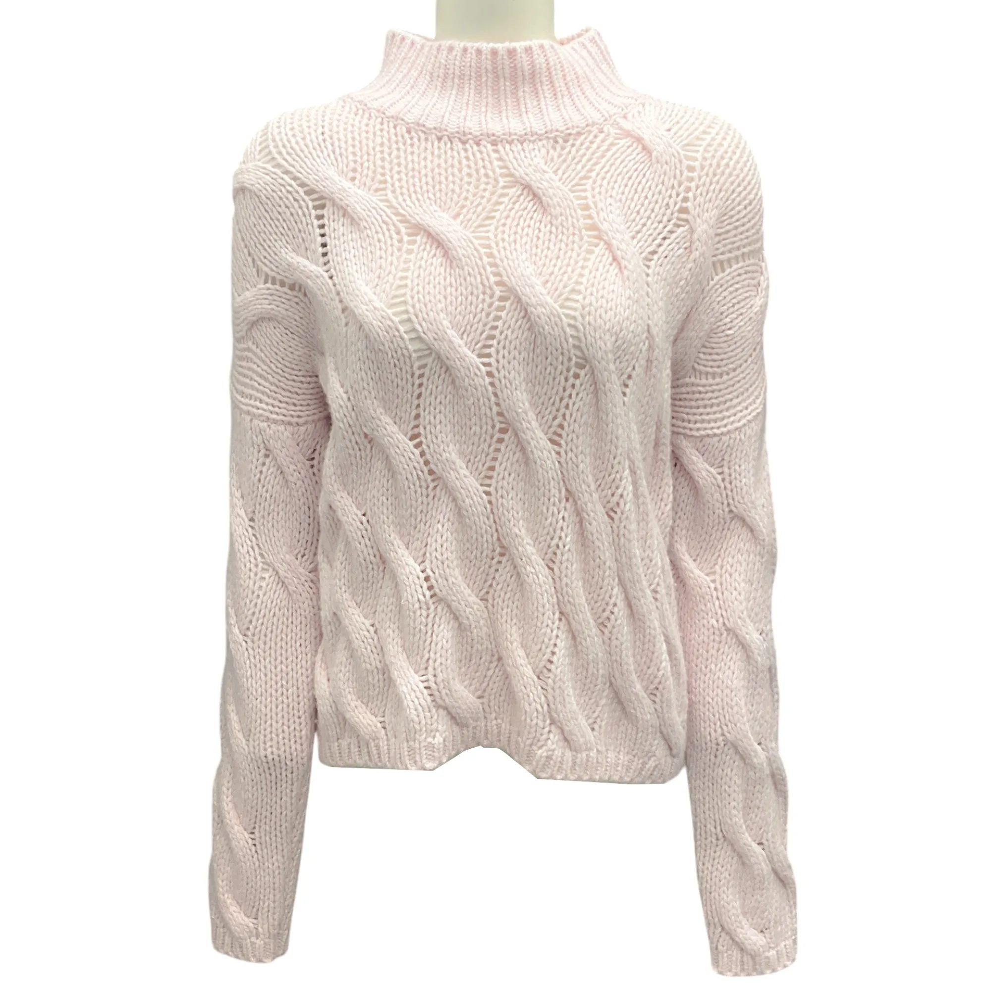 Hubert Gasser Light Pink Cable Knit Sweater