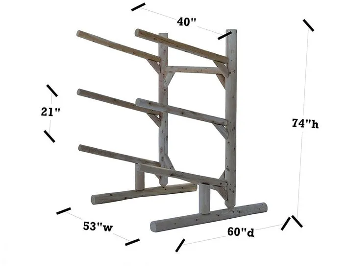 Kayak, SUP and Canoe Log Rack | Fits 2 or 3 Boats