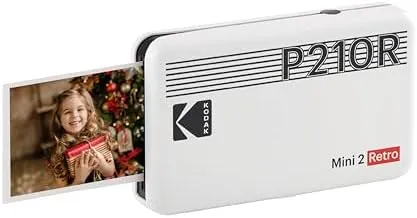 Kodak Mini 2 Retro P210rw60 Portable Instant Photo Printer Bundle 2.1X3.4 White