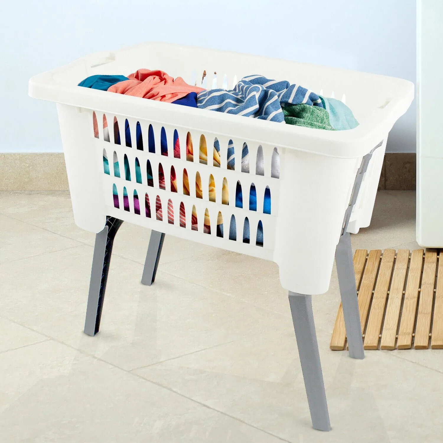 Laundry Basket with Foldable Legs