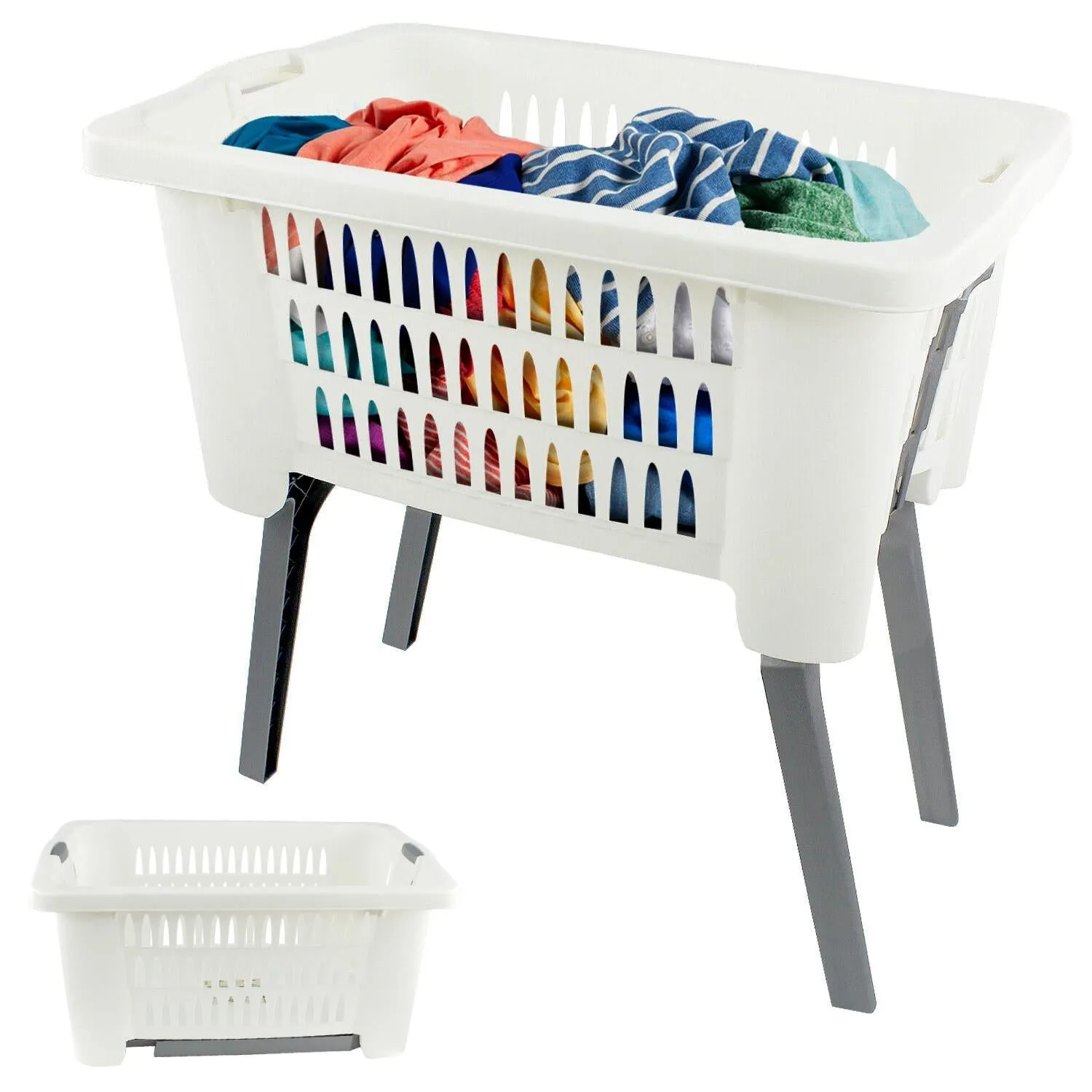 Laundry Basket with Foldable Legs