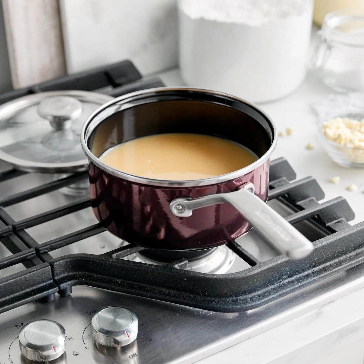 Merten & Storck Steel Core Enameled 2-Quart Saucepan with Lid | Chocolate Truffle