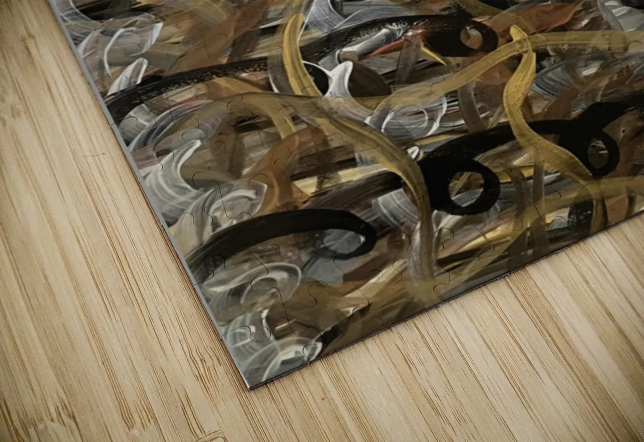 Metallic Loops Abstract Acrylic Art by Deanna Caroon