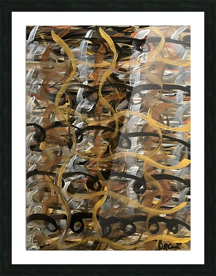 Metallic Loops Abstract Acrylic Art by Deanna Caroon