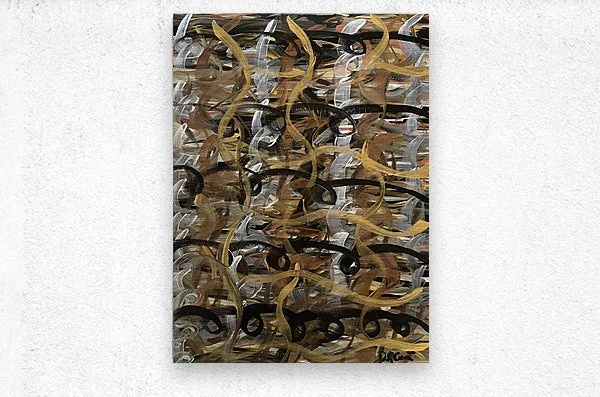 Metallic Loops Abstract Acrylic Art by Deanna Caroon