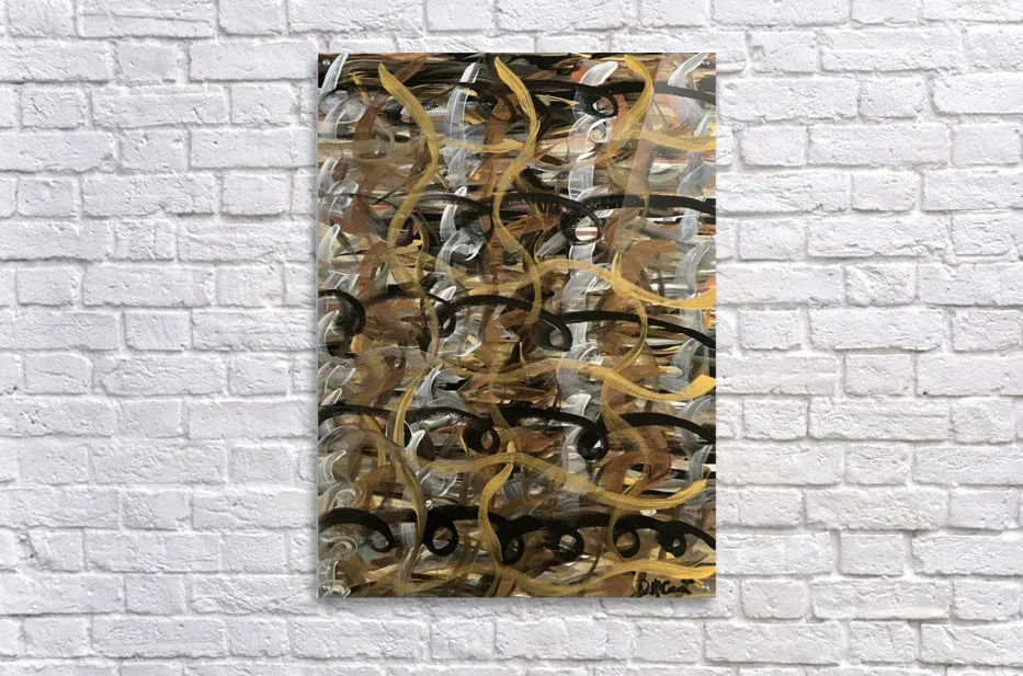 Metallic Loops Abstract Acrylic Art by Deanna Caroon