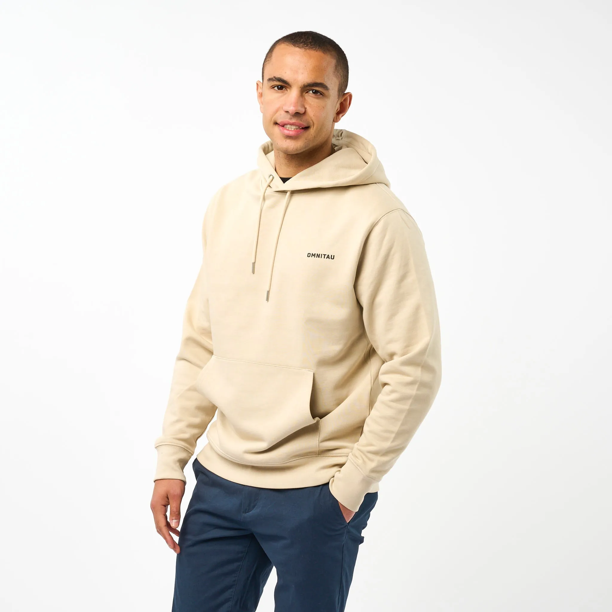 Omnitau Men's Muir Organic Cotton Medium Fit Hoodie - Dark Cream