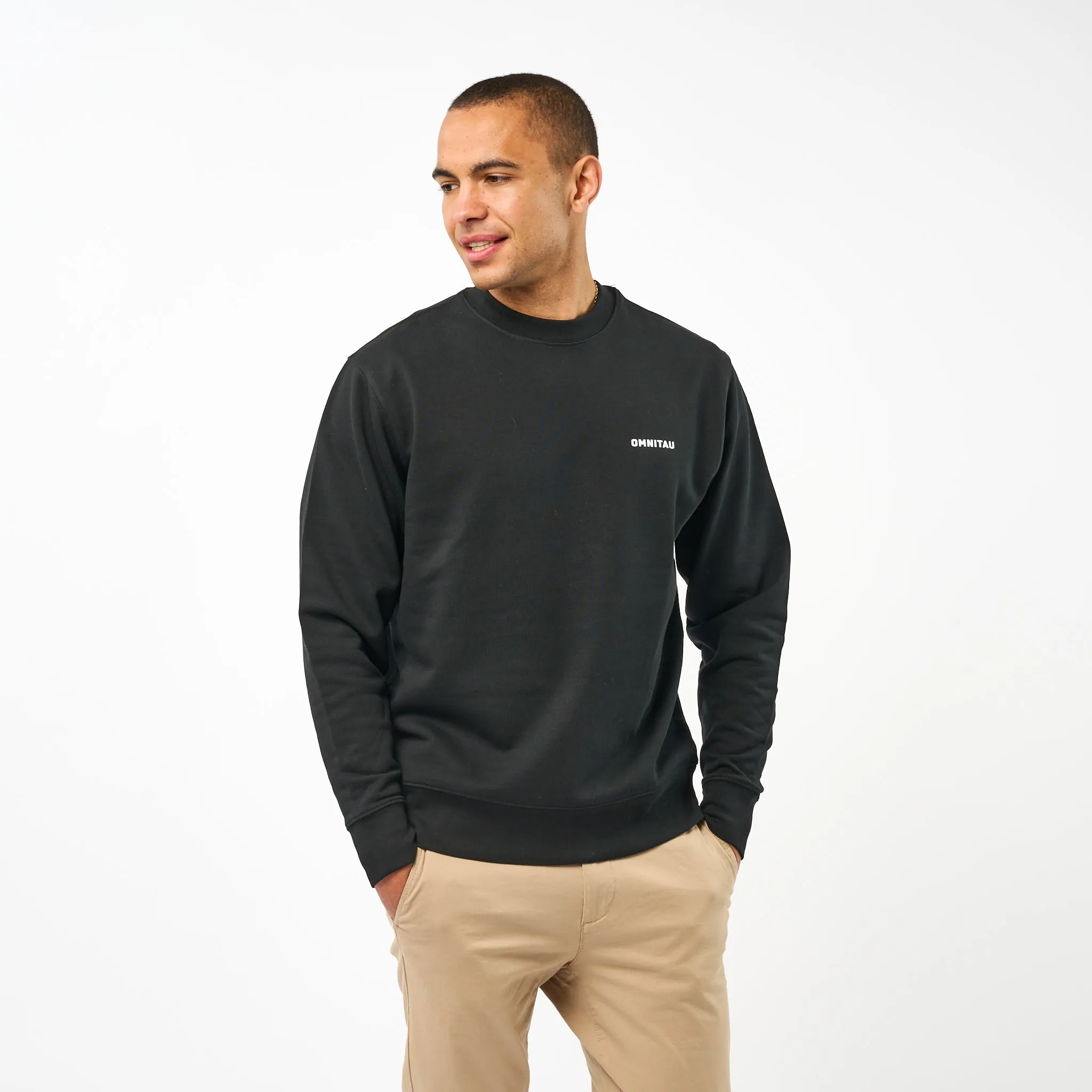 Omnitau Men's Muir Organic Cotton Medium Fit Sweatshirt - Black