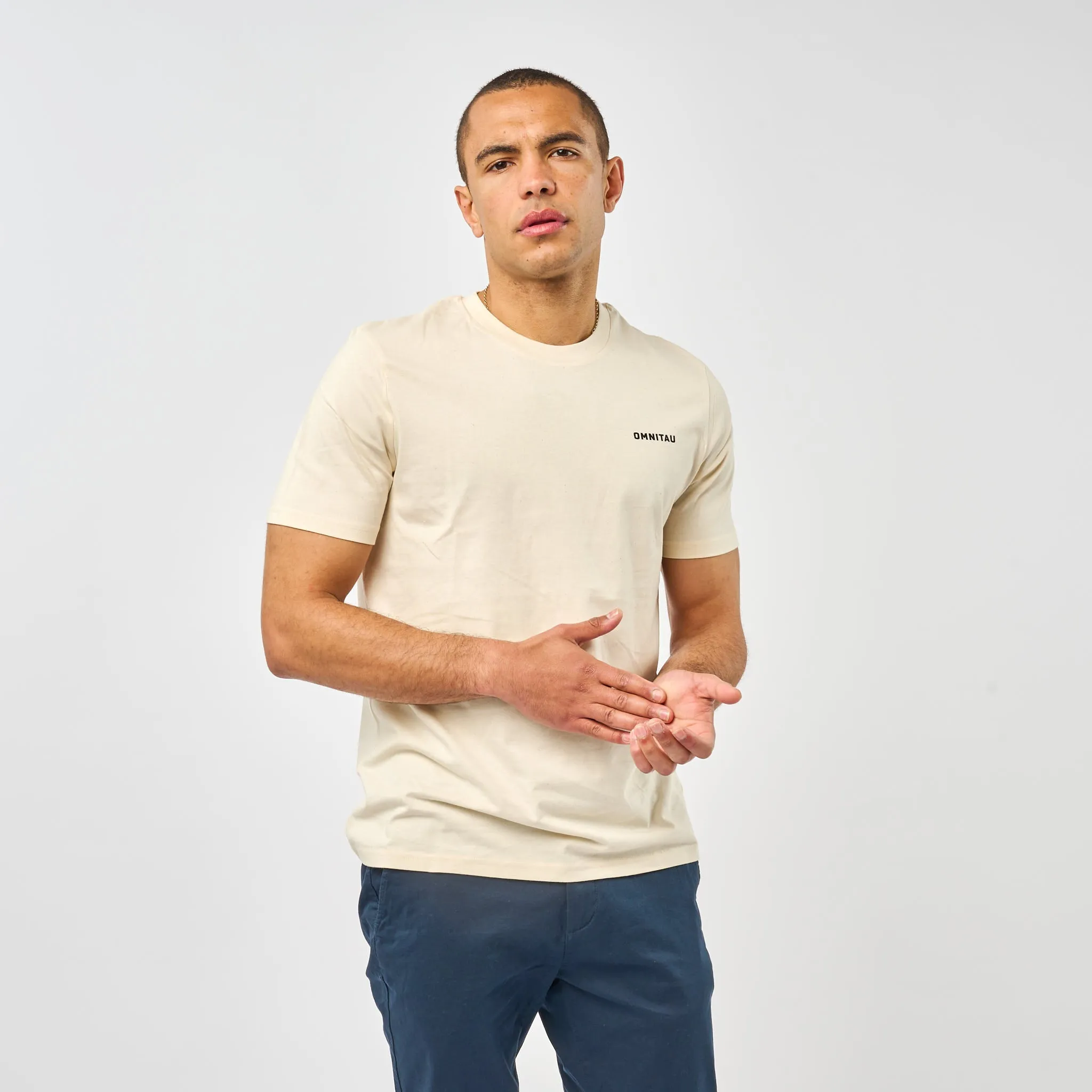 Omnitau Men's Muir Organic Cotton T-Shirt - Cream