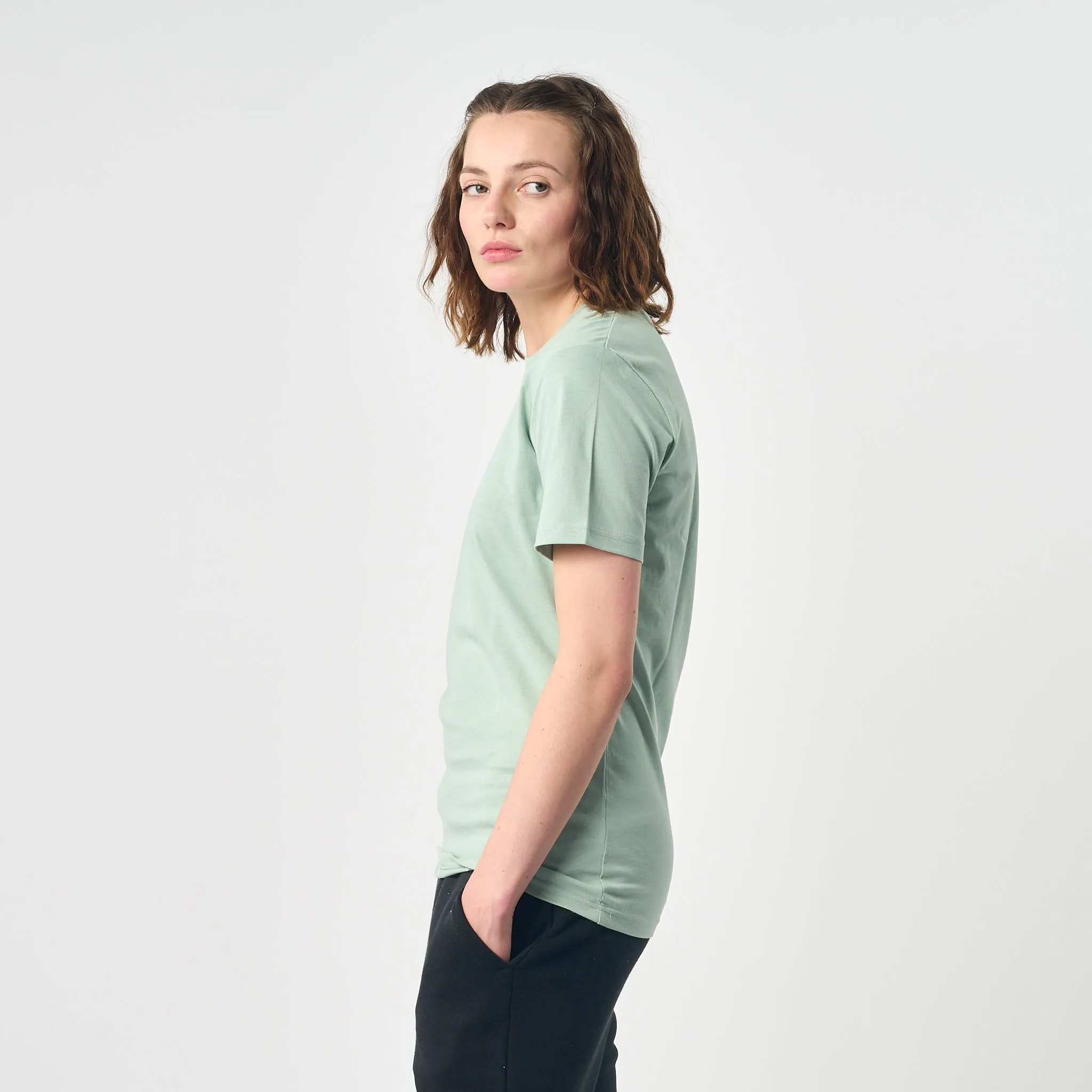 Omnitau Women's Pimlico Organic Cotton Crew Neck T-Shirt - Aloe Green