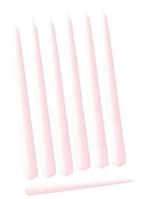 Pack of 12 pink taper Candles wedding decor 10” long