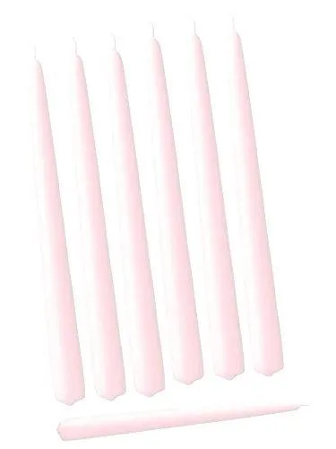 Pack of 12 pink taper Candles wedding decor 10” long