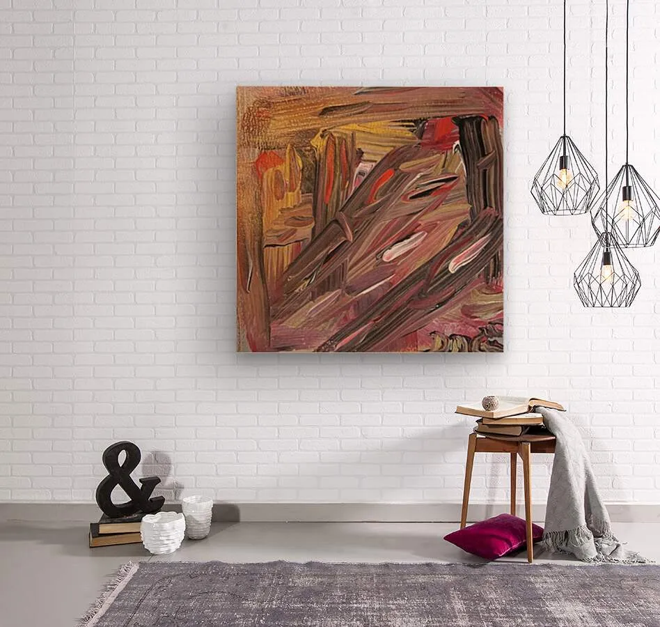 Pink  Red  White Gray and Gold Brushstrokes Original artwork by Deanna Caroon