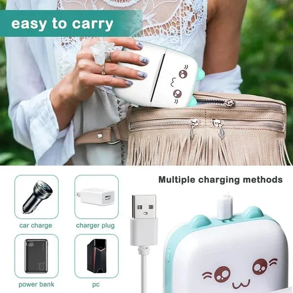 Portable Bluetooth Mini Printer with USB Charge