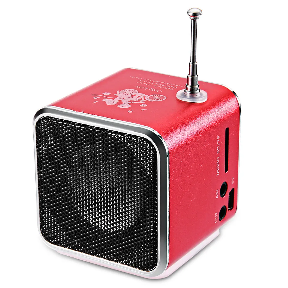 Portable Mini Rechargeable LED Music Stereo Media RadioTF Card Music Player TD-V26 FM Radio USB Micro SD For PC Laptop Computer