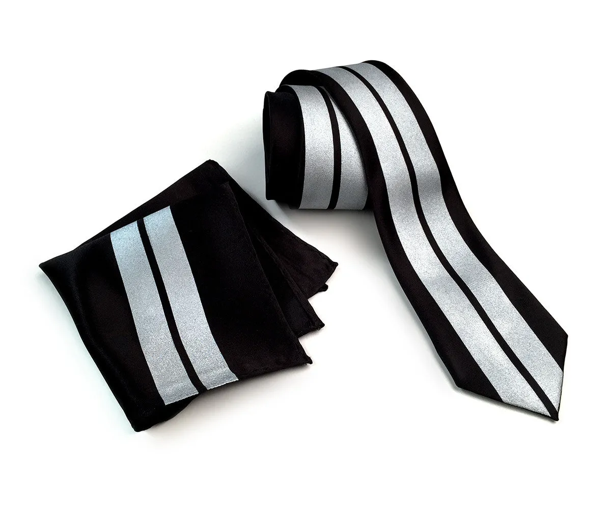 Racing Stripes Pocket Square: Le Mans First Place microfiber handkerchief