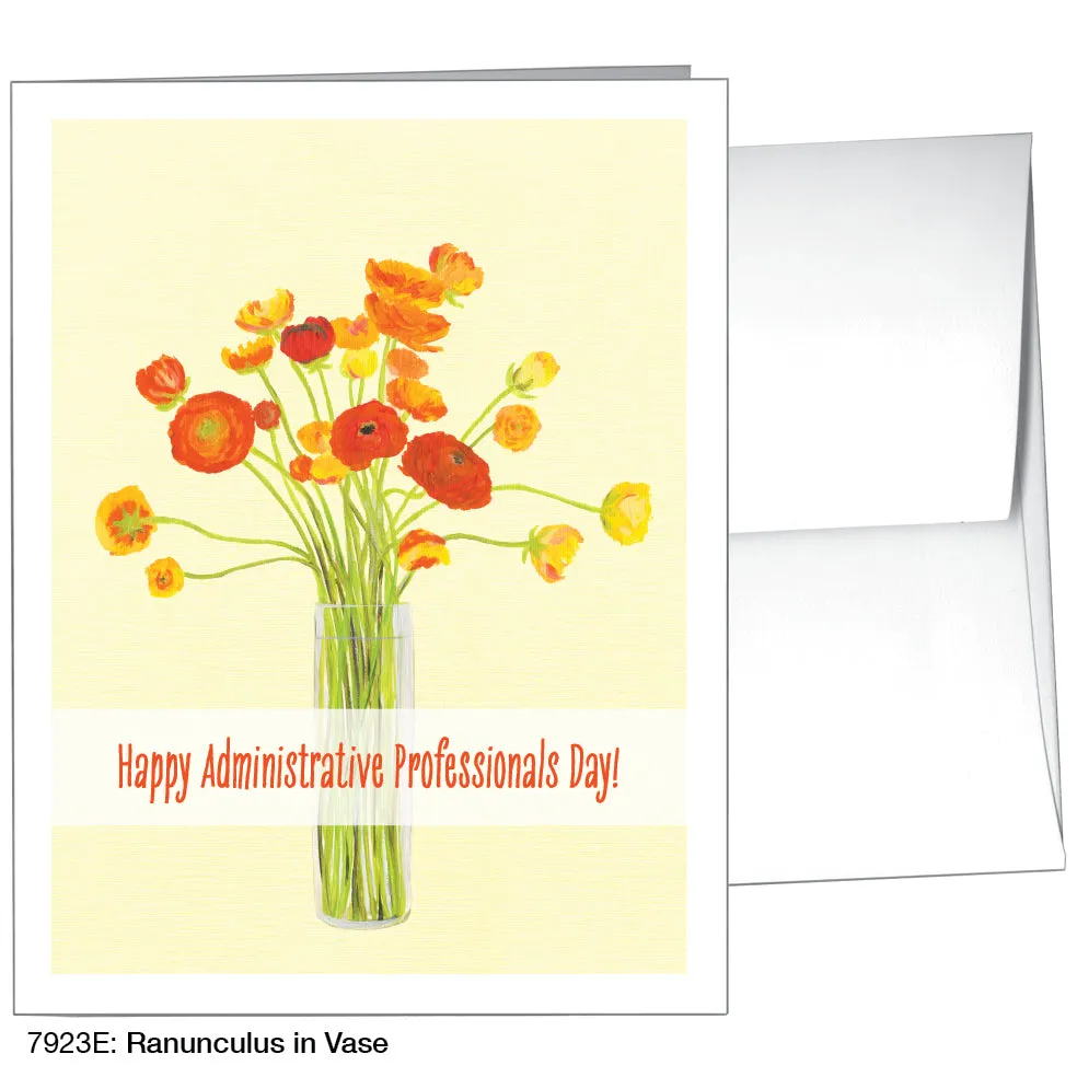 Ranunculus In Vase, Greeting Card (7923E)