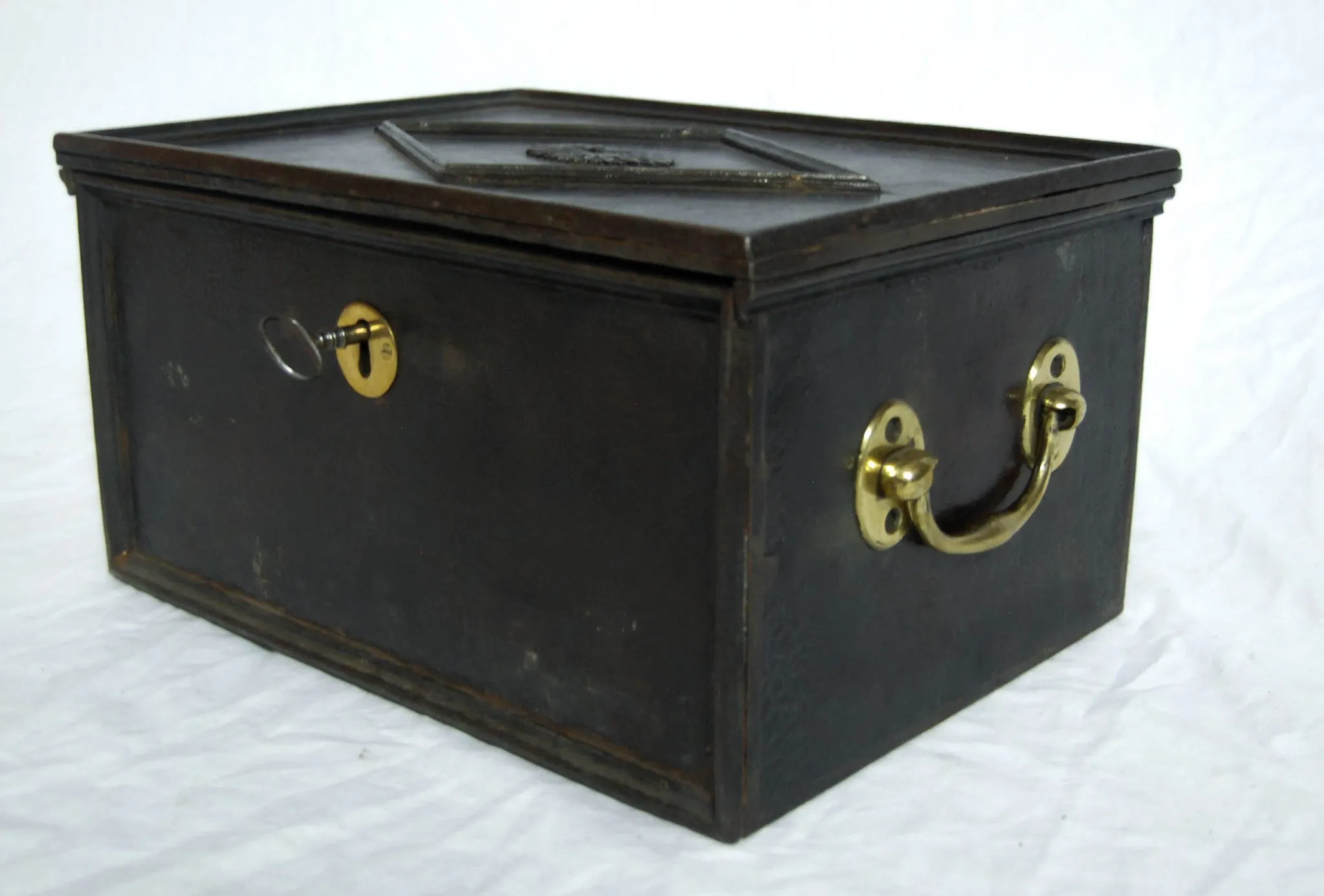 Regency Period Cast Iron Strong Box or Safe with Lock & Key