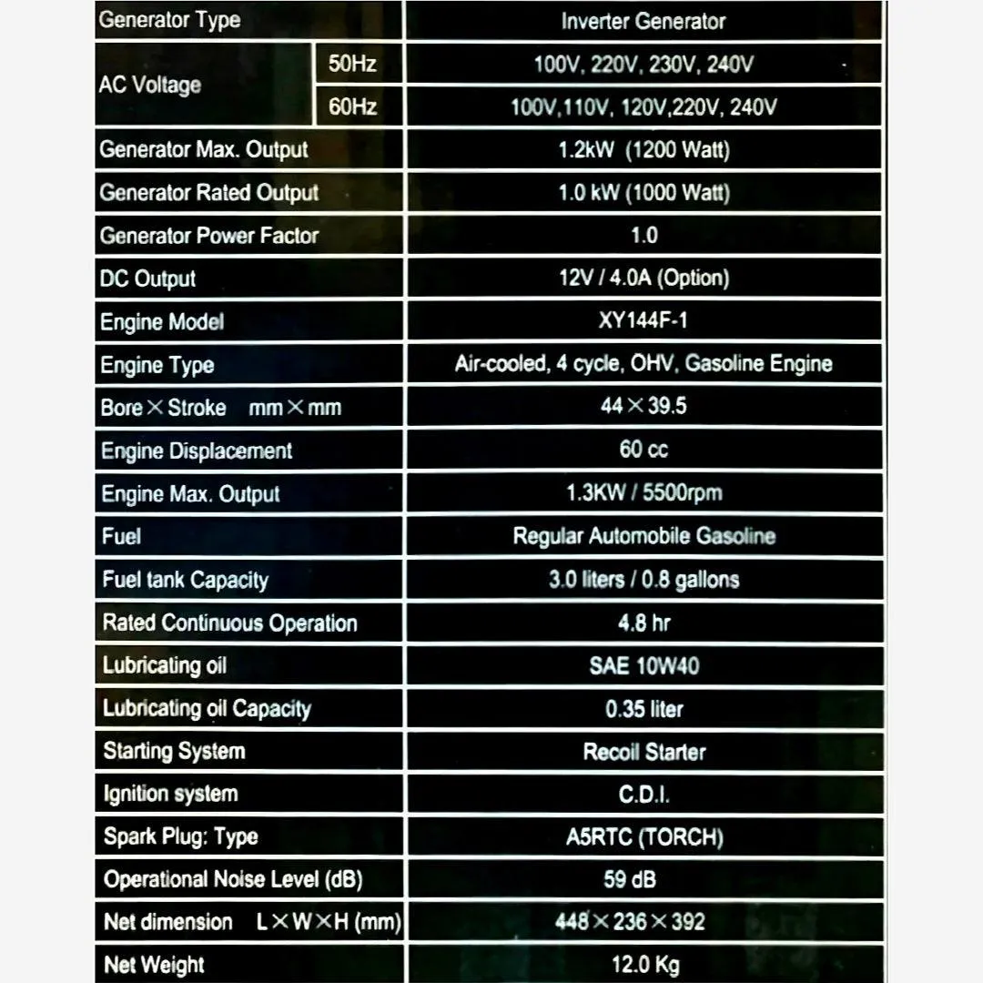 Reliable 2000W Gasoline Inverter Generator