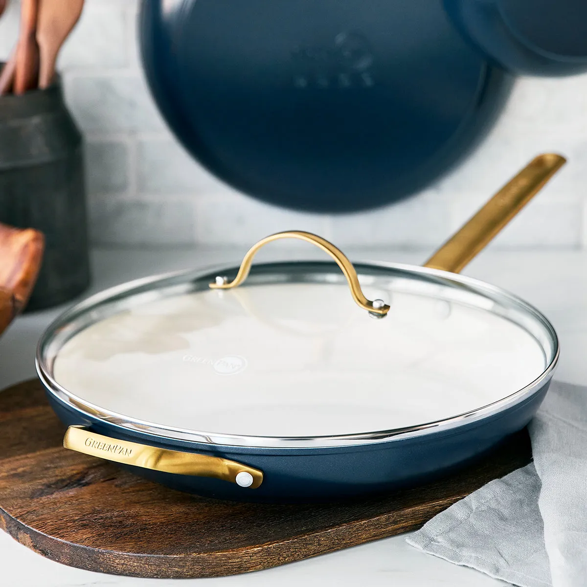 Reserve Ceramic Nonstick 12" Frypan with Helper Handle and Lid | Twilight